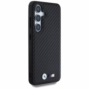 BMW Nahkainen Carbon MagSafe Suojakuori Samsung Galaxy S25:lle - musta