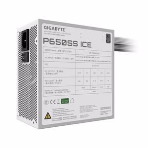 GIGABYTE GP-P650SS ICE 650 Watts Efficiency 80 PLUS SILVER PFC Active MTBF 100000 hours GP-P650SSICE (Power Supply)