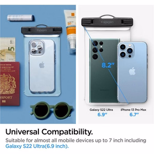 Spigen Universal vedenpitävä kotelo 2-pack A601 kristallinkirkas