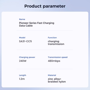 Joyroom Pioneer Series SA31-CC5 USB-C / USB-C 240W Kaapeli 1,2 m - musta