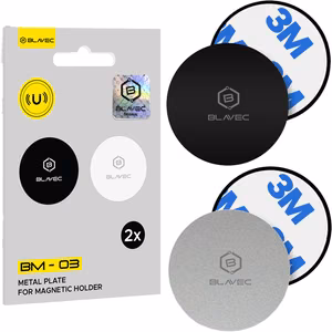 Blavec Metallilevysarja magneettipidikkeelle BM-03 2 kpl pyöreä (40mm) musta ja hopeinen