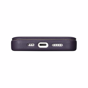 iCarer CE Premium Nahka Folio Case iPhone 14 Plus Magneettinen Flip Nahka Folio Case MagSafe Tumman violetti (WMI14220715-DP)