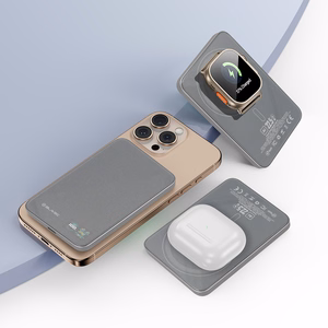 Blavec Power Bank 5000mAh BJ-04 Ultra Slim 7,8mm - Type C - 22,5W magnetic Magsafe 3 in 1 (PBBJ04-MC5G) grey glass
