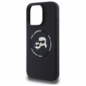 Karl Lagerfeld KLHMP16XSKCHTCK iPhone 16 Pro Max 6.9 musta/musta kovakuori Silikoninen Karl&Choupette Heads MagSafe