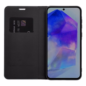 Flip-suojakuori Samsung A10:lle Luna Book Carbon musta