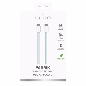 Puro Fabrik USB-C - USB-C Kaapeli 1,5m 60W 480mbps - sininen