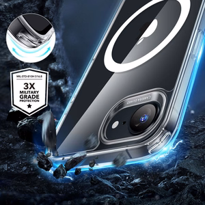 ESR Classic Hybrid Halolock MagSafe Suojakuori iPhone 16e / 17e:lle - läpinäkyvä