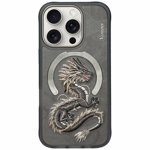 NIMMY Suojakuori DRAGON MagSafe-yhteensopiva iPhone 16 Pro Max:lle - harmaa