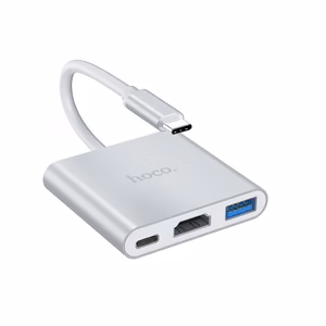 Hoco HB14 Type-C to USB-A+HDMI+Type-C adapter silver