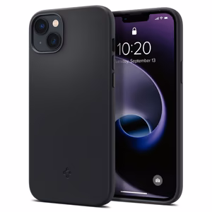 Spigen Silicone Fit Mag -kotelo MagSafella iPhone 14 Plus -puhelimelle - musta