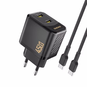 Dudao A28PCEU PD 45W GaN 2x USB-C seinälaturi USB-C kaapelilla musta