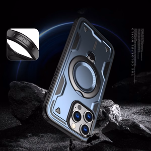 Hybrid Armor Trendy Suojakuori MagSafella iPhone 16 Pro Max:lle - Sininen