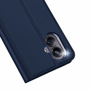 Dux Ducis Skin Pro suojakuori Realme 10 Pro+:lle läppäsuojus korttilokerolla lompakko jalusta sininen