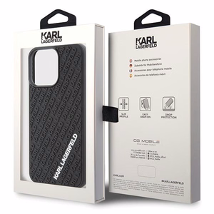 Karl Lagerfeld 3D Rubber Multi Logo case for iPhone 15 Pro Max - black