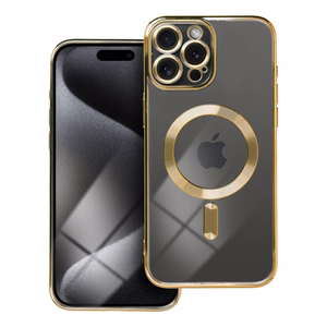 Suojakuori iPhone 15 PRO MAX:lle Electro Mag Cover yhteensopiva MagSafe-version kanssa kultainen
