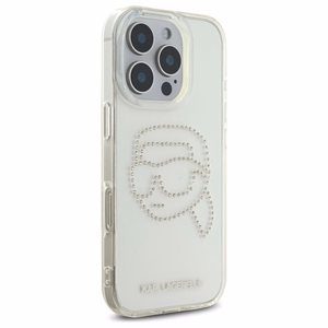 Karl Lagerfeld KLHCP16XHKHDCELT iPhone 16 Pro Max 6.9" Läpinäkyvä Kova Suojakuori IML Rhinestones Karl Head
