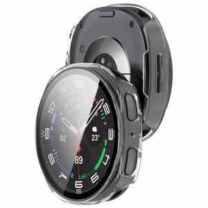Tech-Protect Defense 2-Pack suojakuori mallille Samsung Galaxy Watch 44mm – läpinäkyvä ja mattamusta