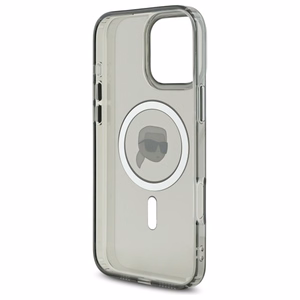 Karl Lagerfeld Suojakuori iPhone 16 Pro Max 6.9 KLHMP16XHLSKIK Musta Kova IML Metal Karl Head MagSafe