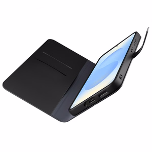 Puro Booklet suojakuori läpällä ja lompakolla Samsung Galaxy S25 -puhelimelle - musta