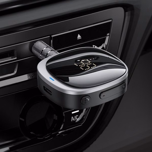 Hoco Bluetooth AUX-sovitin Jack 3,5mm Näytöllä E80 Musta