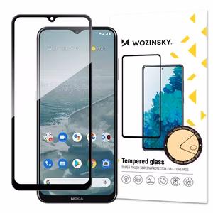 Wozinsky erittäin kestävä täysliimautuva karkaistu koko näytön lasi kehyksellä, suojakuoren kanssa yhteensopiva, Nokia G20, musta