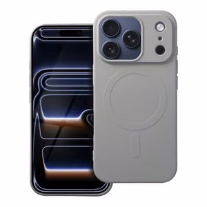 Silikoninen Mag Cover iPhone 17 PRO:lle MagSafe-yhteensopiva (iso reikä) titaani