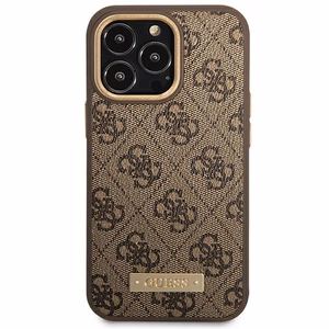 Guess GUHMP14LU4GPRW iPhone 14 Pro 6.1 "ruskea / ruskea kova kotelo 4G Logo Plate MagSafe
