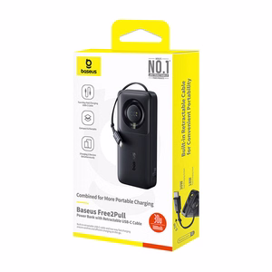 Powerbank Baseus OS Free2Pull 10000mAh 30W +kaapeli (musta)