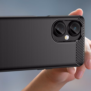 Carbon Case Suojakuori OnePlus Nord CE 3:lle joustava silikoni hiilikuori musta