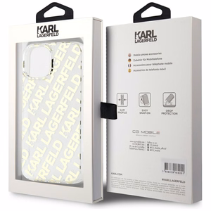 Karl Lagerfeld IML Fullover Logo Suojakuori iPhone 15 / 14 / 13:lle - kultainen