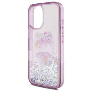 Hello Kitty Liquid Glitter 50TH Anniversary Party Suojakuori iPhone 16:lle - violetti