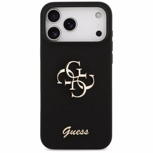 Guess Silikoninen Big 4G Script Suojakuori iPhone 17 Pro Max:lle - Musta