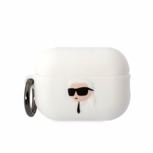Karl Lagerfeld KLAP2RUNIKH AirPods Pro 2 Suojakuori valkoinen/valkoinen Silikoninen Karl Head 3D