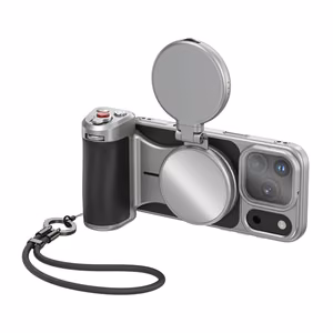 Master Grip Mount iPhone 17 Pro -teline valolla ja suotimella
