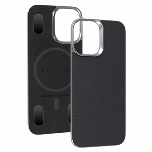 Liavec Carbon Layer Magsafe Aramid Fiber suojakuori Iphone 17 musta