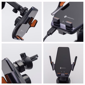 Langaton auton puhelinteline Forcell F-Grip HS6 15W tuulilasi / ilmakanava musta