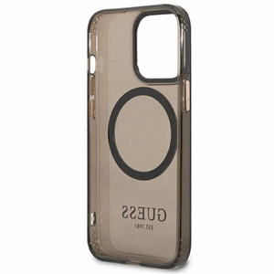 Guess Gold Outline läpinäkyvä MagSafe Suojakuori iPhone 13 Pro Max:lle - musta