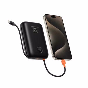 Varavirtalähde VEGER 30000 mAh sisäänrakennetulla Type C / Lightning -kaapelilla PD QC3.0 35W K3 (W3018) musta