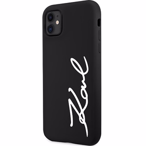 Karl Lagerfeld KLHCN61SKSVGK iPhone 11 / Xr 6.1 musta/musta kovakuori Silicone Signature