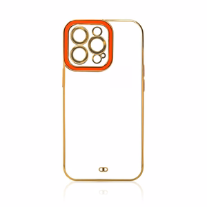 Muoti Kotelo iPhone 12 Pro Gold Frame Gel Cover Punainen