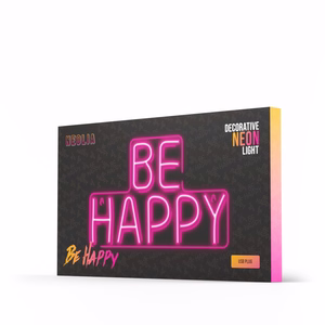 Neon PLEXI LED BE HAPPY vaaleanpunainen NNE10 Neolia