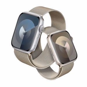Crong Milano Steel stainless-steel strap for Apple Watch 38 / 40 / 41 mm and 42 mm (Series 10 / 11), Champagne