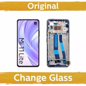 LCD-näyttö yhteensopiva Xiaomi Mi 11 Lite 4G (Lite 5G / Lite 5G NE) kehyksellä / hopeinen / (Uusittu: Kiina)