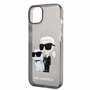 Karl Lagerfeld Glitter Karl&Choupette suojakuori iPhone 14 Plus:lle - musta