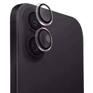 Uniq Optix Clear Kameralinssin Suoja iPhone 16 / 16 Plus sovittimella - Läpinäkyvä musta