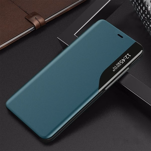 Eco Nahka View Case tyylikäs kirjahylly tyyppi tapauksessa potkuteline iPhone 13 Pro vihreä