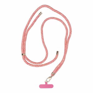 SWING (8mm) Phone lanyard, adjustable length / cord 165cm (max 82.5cm in loop) / shoulder or neck - pink-white