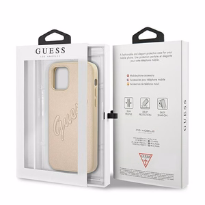 Guess GUHCP12MRSAVSLG iPhone 12/12 Pro 6.1" kultainen/kultainen kovakotelo Saffiano Vintage Script
