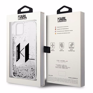 Karl Lagerfeld Liquid Glitter Big KL kotelo iPhone 14 - hopea - hopea
