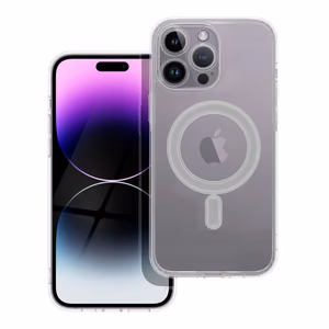 Suojakuori iPhone 14 PRO MAX:lle Clear Mag Cover (STR / CAMERA PROTECTION) yhteensopiva MagSafen kanssa läpinäkyvä